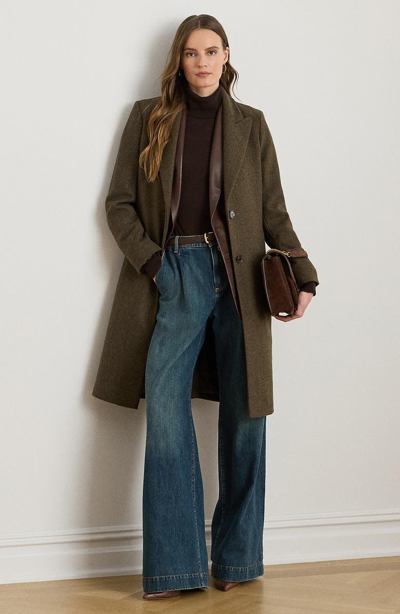 Lauren Ralph Lauren Peak Lapel Coat, Alternate, color,