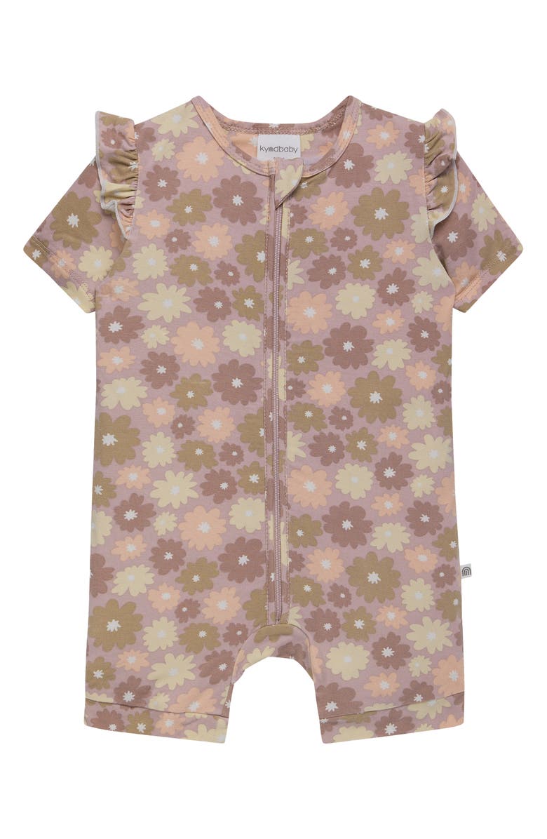 Kynd Baby Day or Night Frill Short Sleeve Romper, Main, color, Bold Floral