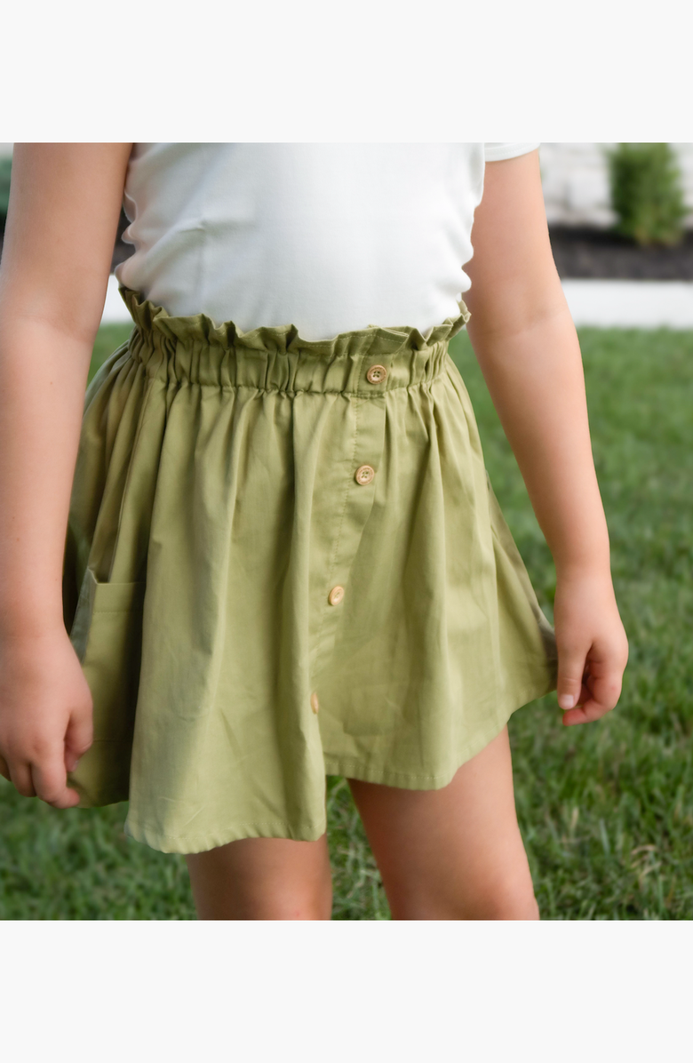 Little Paper Kids Emma Woven Skirt, Alternate, color, Sage Green