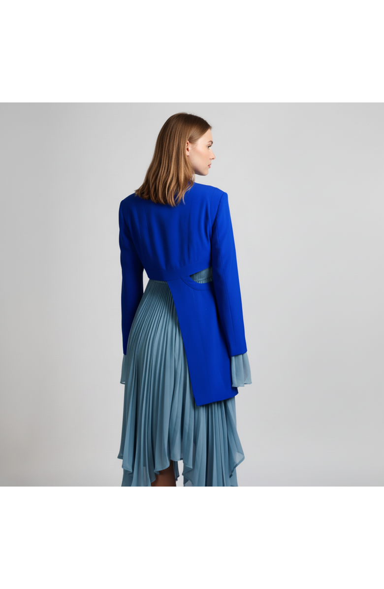 Chuks Collins Raye Pleated Gown, Alternate, color, Blue