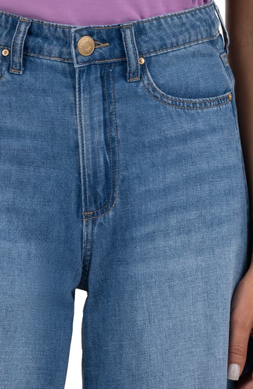 Kut From The Kloth Blake Cuffed High Waist Ankle Wide Leg Jeans In Medium Wash