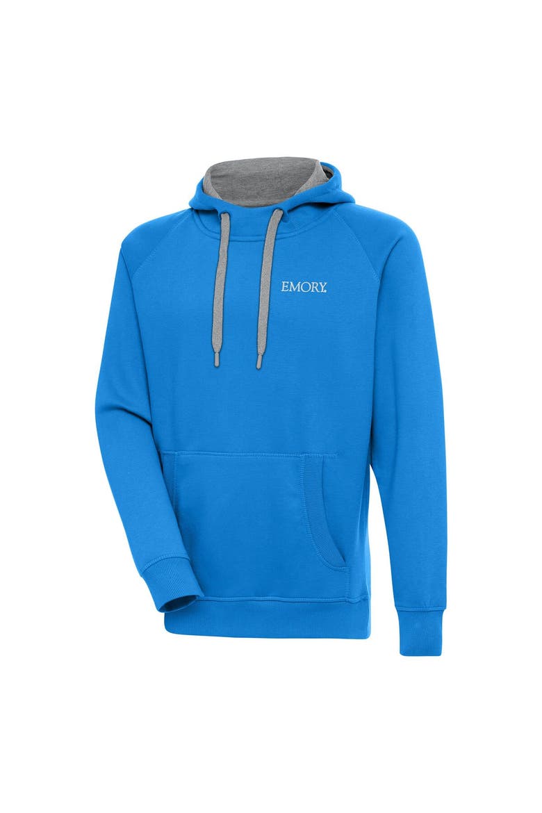 Men's Antigua  Blue Emory Eagles Victory Pullover Hoodie, Main, color, Blue