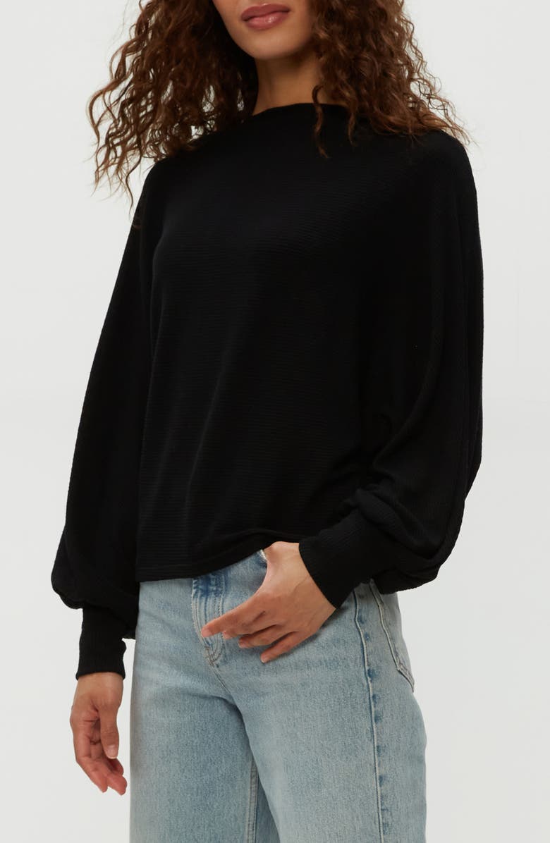 Michael Stars Roxy Rib Balloon Sleeve Knit Top, Alternate, color, 