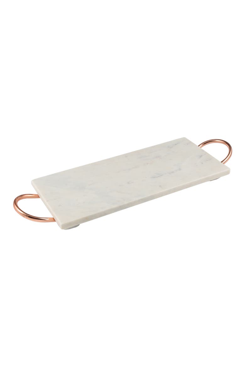 Copper Handle Marble Serving Board, Main, color, GREY/ COPPER