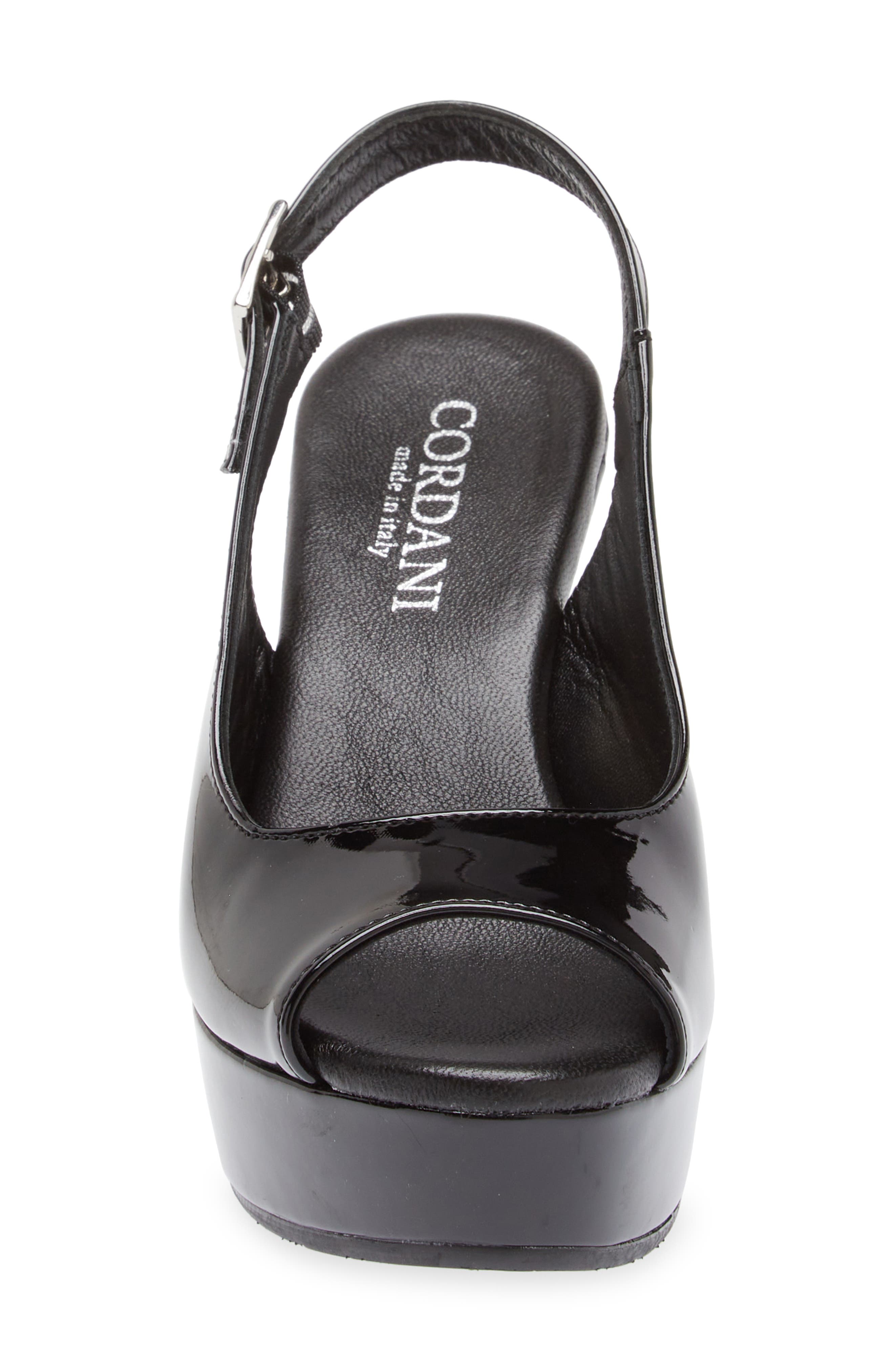 Cordani Tyler Peep Toe Slingback Pump, Alternate, color, Vernice Nero