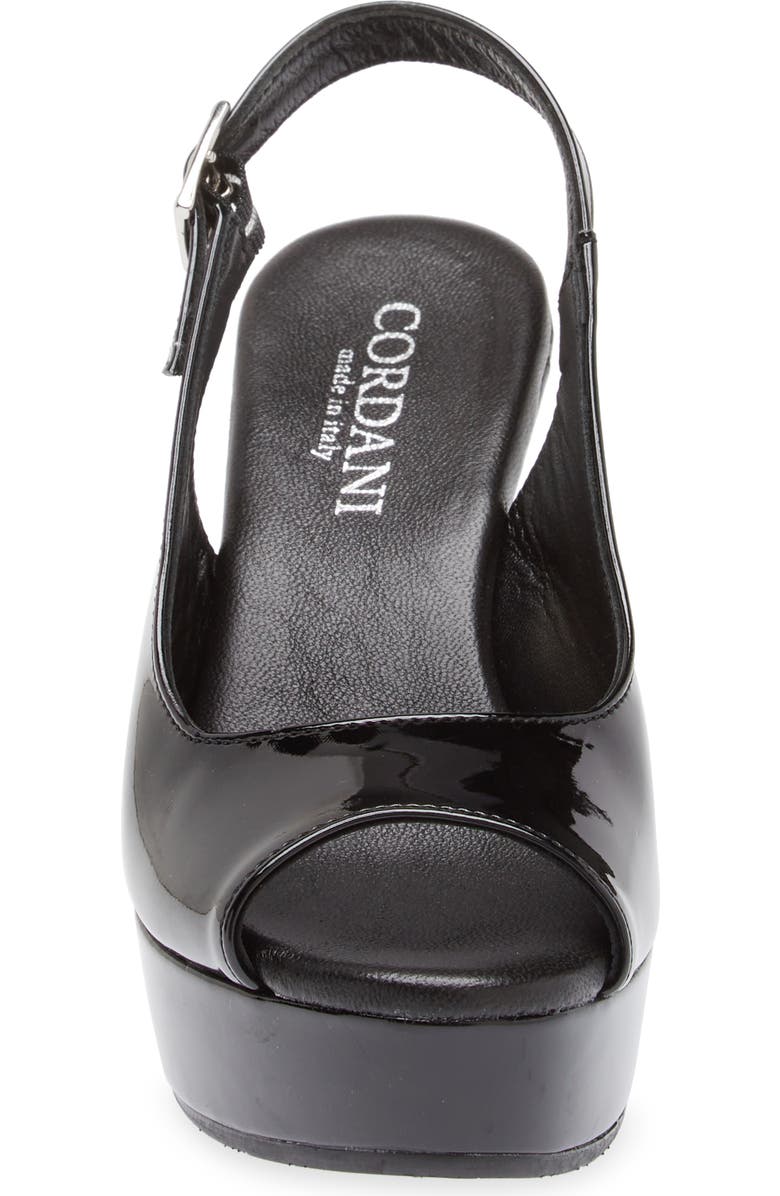 Cordani Tyler Peep Toe Slingback Pump, Alternate, color, Vernice Nero