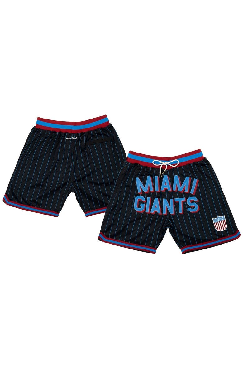RINGS & CRWNS Men's Rings & Crwns Black Miami Giants Replica Mesh Shorts, Main, color, Black