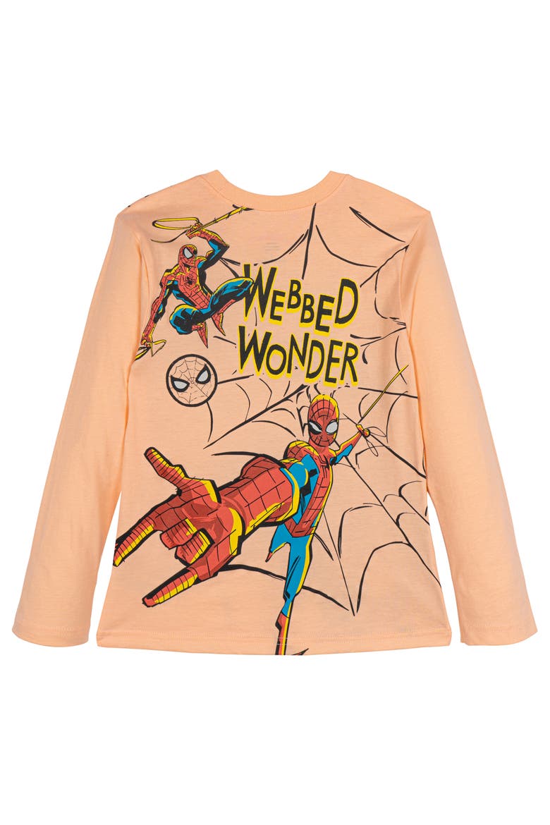 Spider-Man 2-Piece Long Sleeve T-Shirt Set, Alternate, color, Peach Ivory