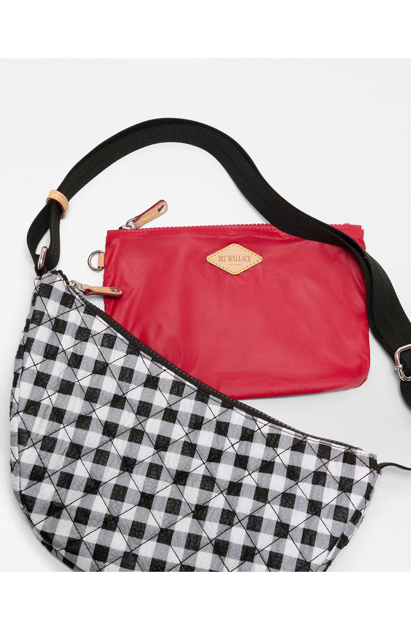 Small Metro Smile Shoulder Bag, Alternate, color, BLACK/ WHITE GINGHAM