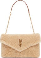 Saint Laurent Cassandre Genuine Shearling Shoulder Bag
