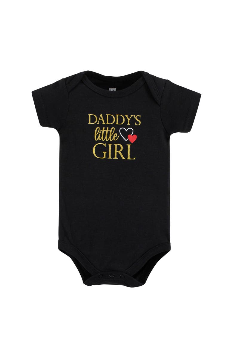 Hudson Baby 5Pk of Soft Cotton One-Pieces, Alternate, color, Girl Daddy Red Black 5Pk