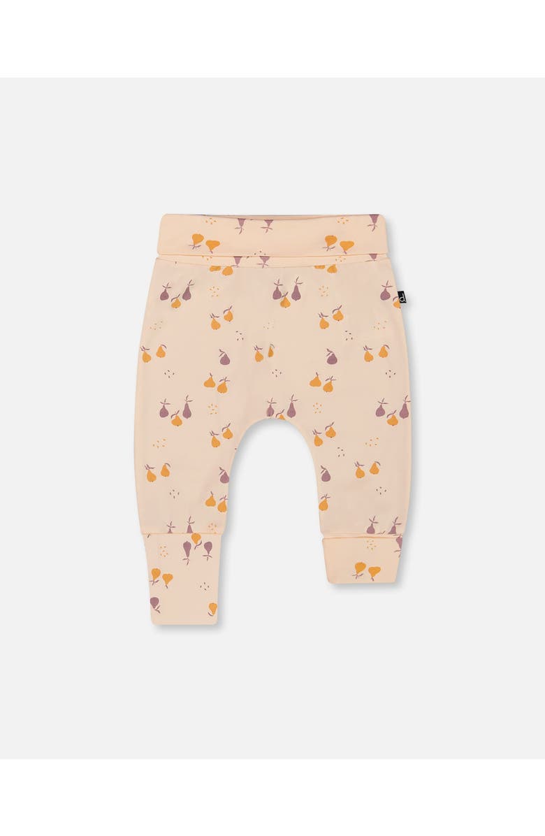 Deux par Deux Baby Girl's Organic Cotton Evolutive Pant Peach Printed Pears, Main, color, 