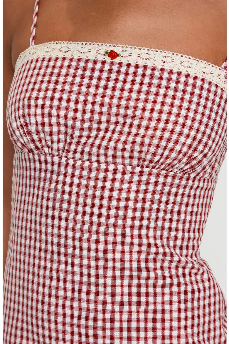 Burkes Gingham Minidress, Alternate, color, RED