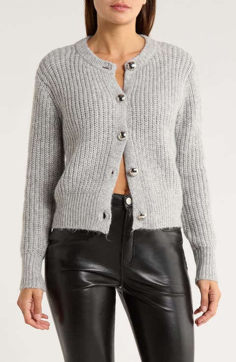 Metallic Button Cardigan