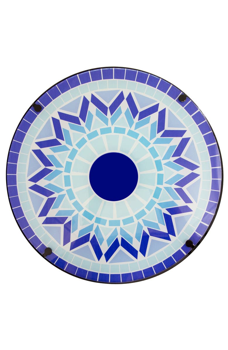 Northlight 19" Blue Sun Mosaic Glass Patio Side Table, Alternate, color, Blue