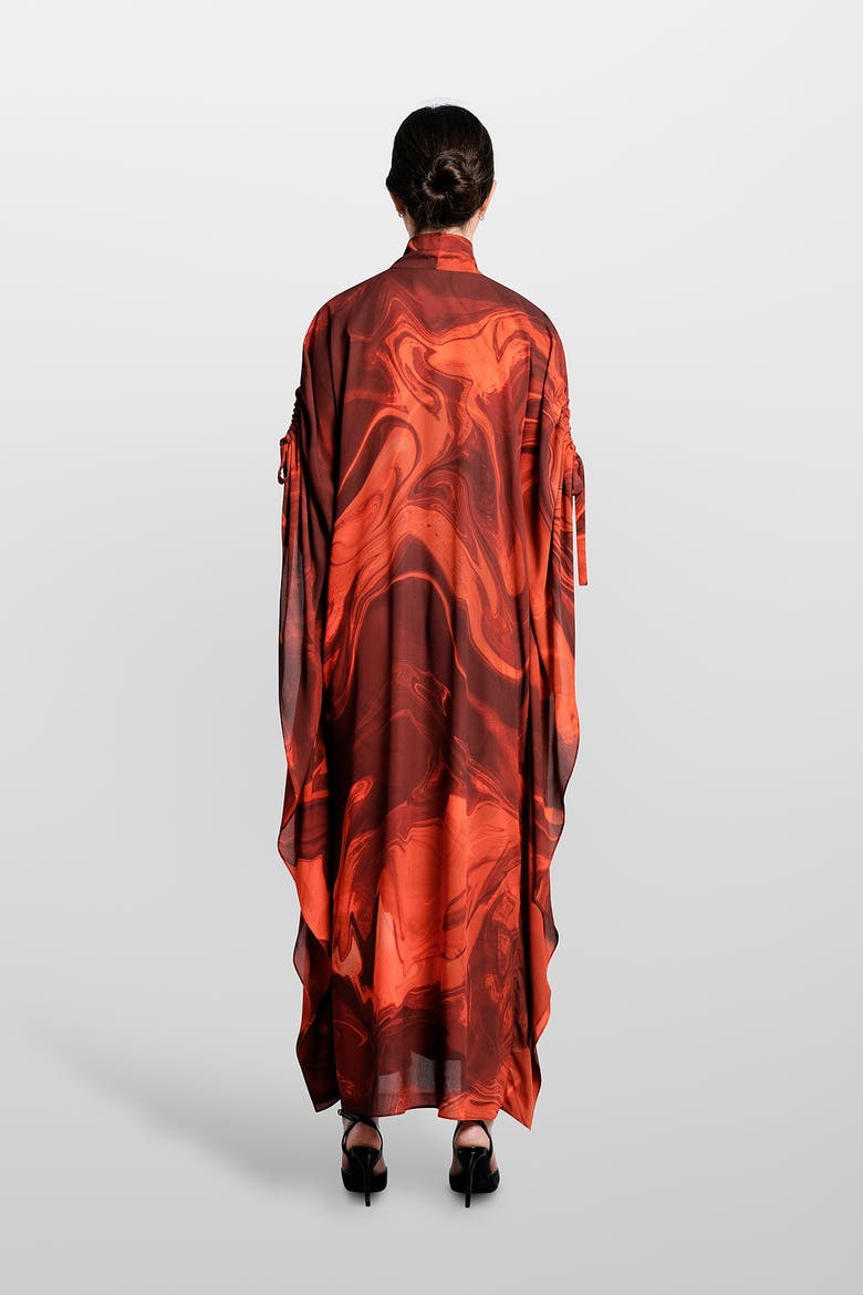 Printed Kaftan, Alternate, color, Orange