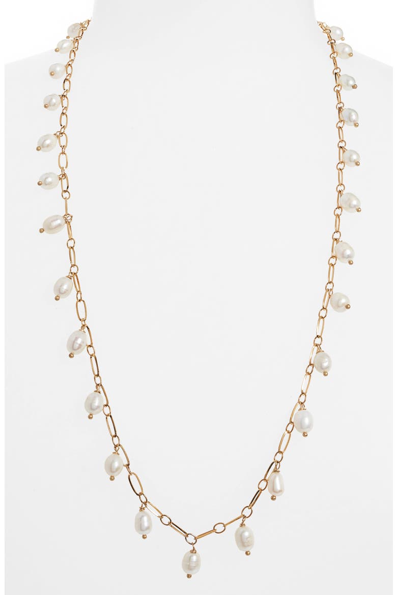 Heart Wrap Long Pearl Necklace, Alternate, color, WHITE