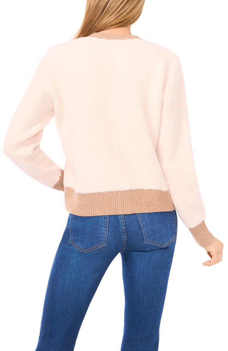 Halogen<sup>®</sup> Colorblock Loop Stitch Cardigan, Alternate, color, Cloud Cream