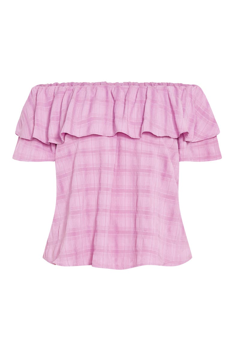 Christy Off the Shoulder Ruffle Top, Alternate, color, VIOLET