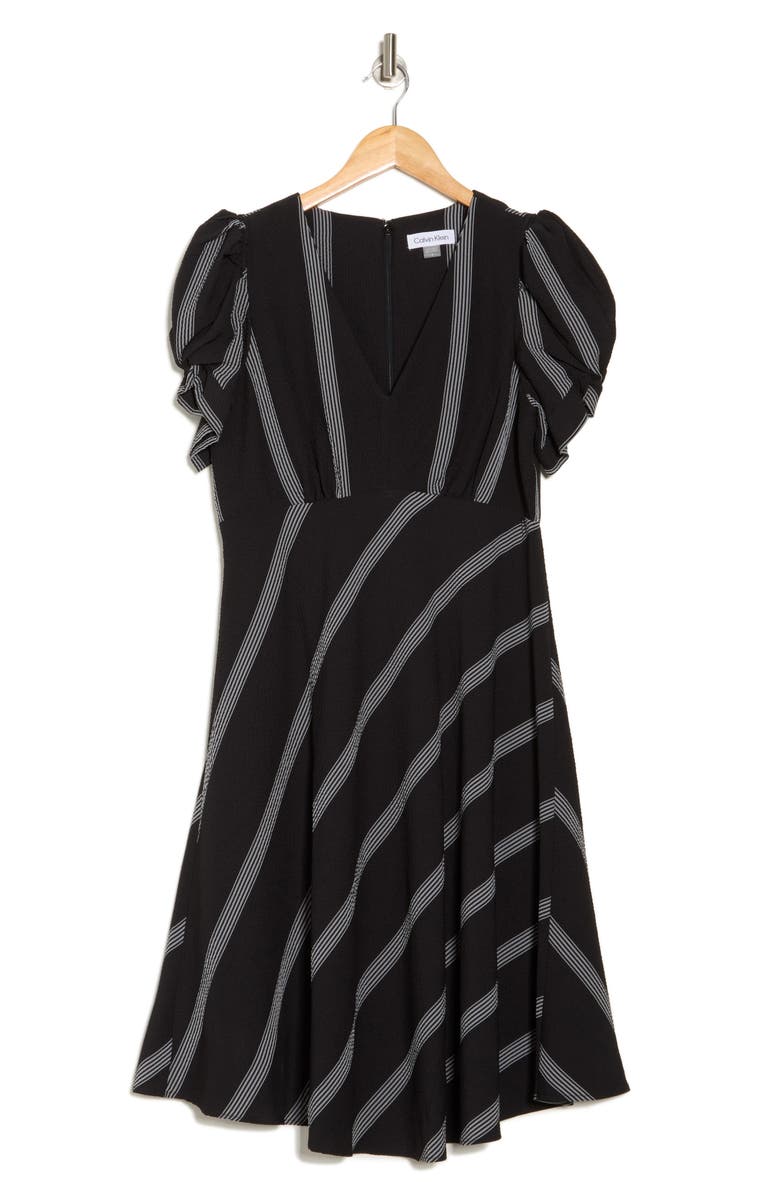 Calvin Klein Stripe Gauze Minidress, Alternate, color, 