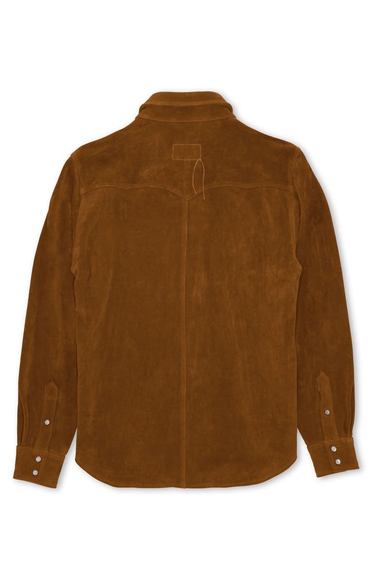Fortela Ranch Texan Suede Leather Shirt, Alternate, color, Brown