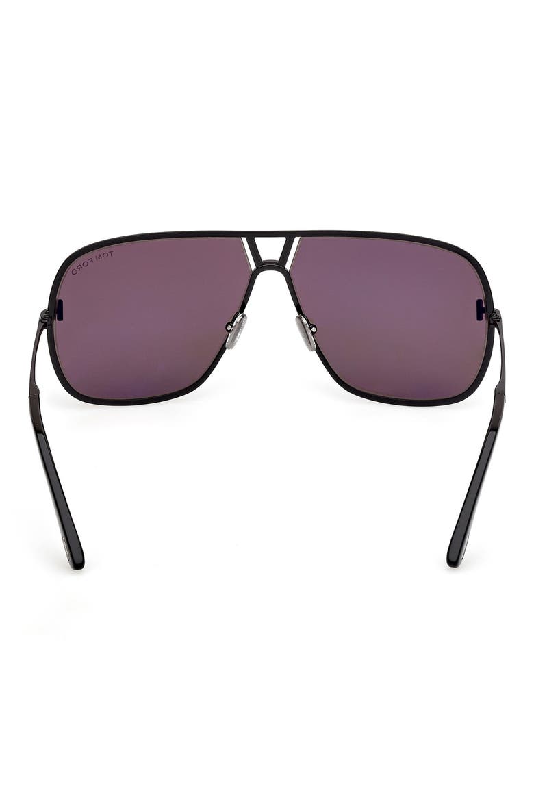 Stavros 63mm Oversize Navigator Sunglasses, Alternate, color, SHINY BLACK / SMOKE LENSES