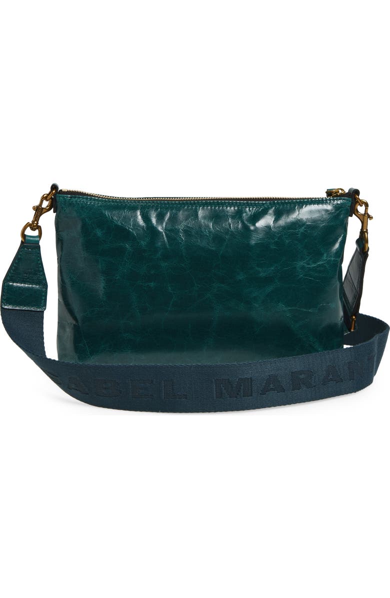 Isabel Marant Nessah Wardy Leather Crossbody Bag, Alternate, color, Dark Green