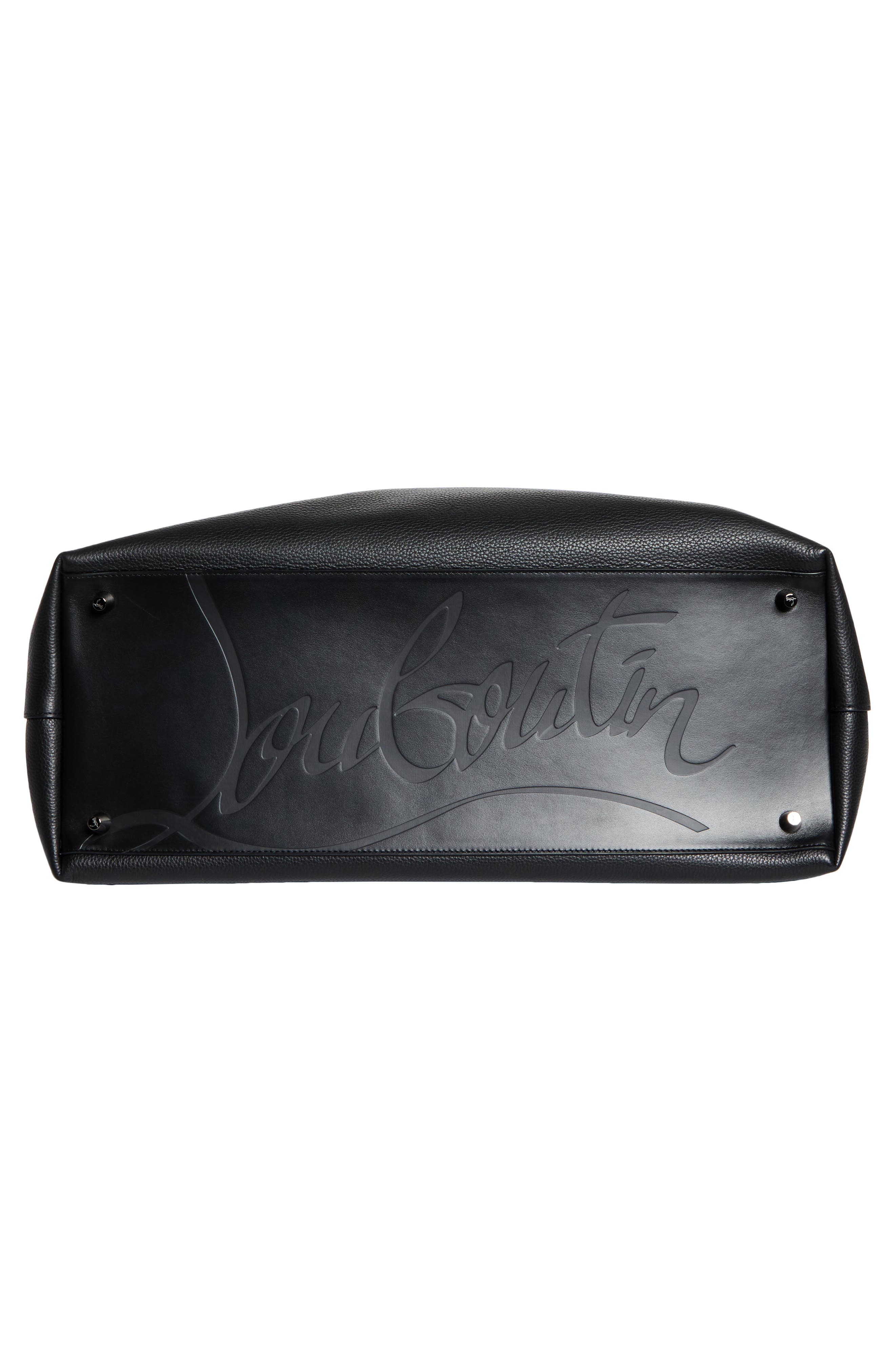 Christian Louboutin Funky Empire Spike Leather Duffle Bag, Alternate, color, Black/ Gun Metal