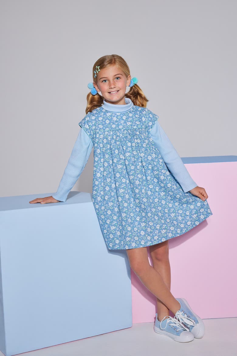 Kids' Cutout Dress, Alternate, color, Bedford Gardens Blue