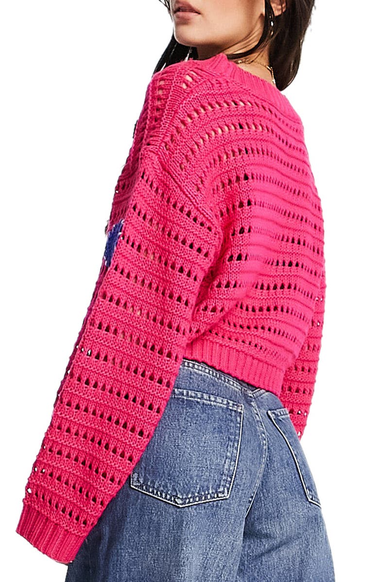 ASOS DESIGN Floral V-Neck Cardigan, Alternate, color,