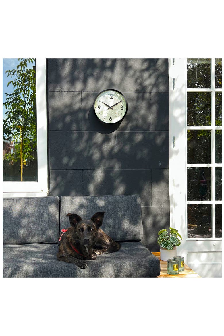 Factory Outdoor Wall Clock & Weather Station (Nordstrom Exclusive), Alternate, color, BLACK