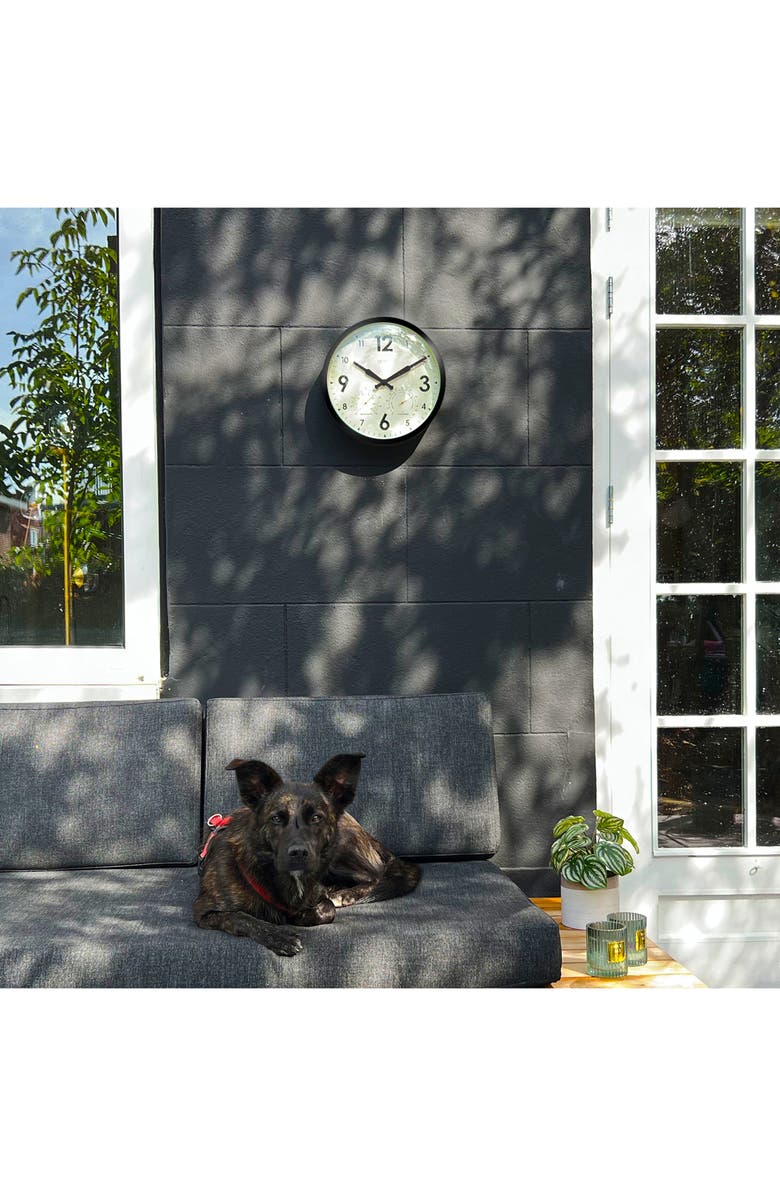 CLOUDNOLA Factory Outdoor Wall Clock & Weather Station, Alternate, color, Black