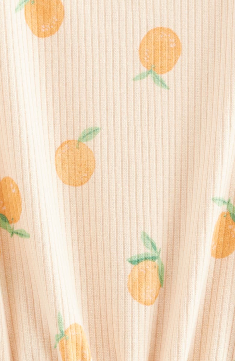 Tucker + Tate Kids' Print Rib Romper, Alternate, color, Beige Bisque Sweet Oranges