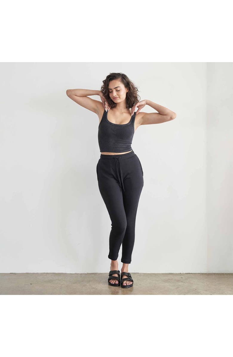 eavolu Serengeti Eco-Luxe Fleece Slim Pant | Cloud-Soft Comfort, Alternate, color, Coal Black