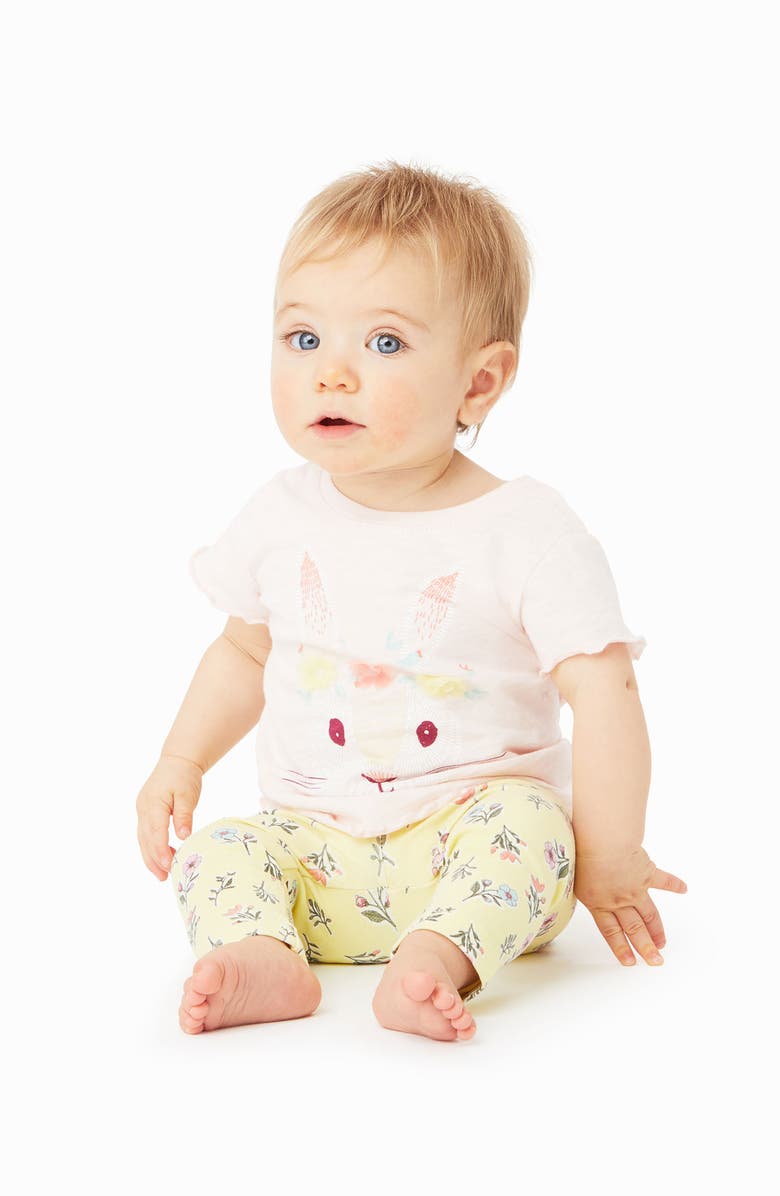 Peek Essentials Hadlee Bunny T-Shirt & Floral Leggings Set, Alternate, color,