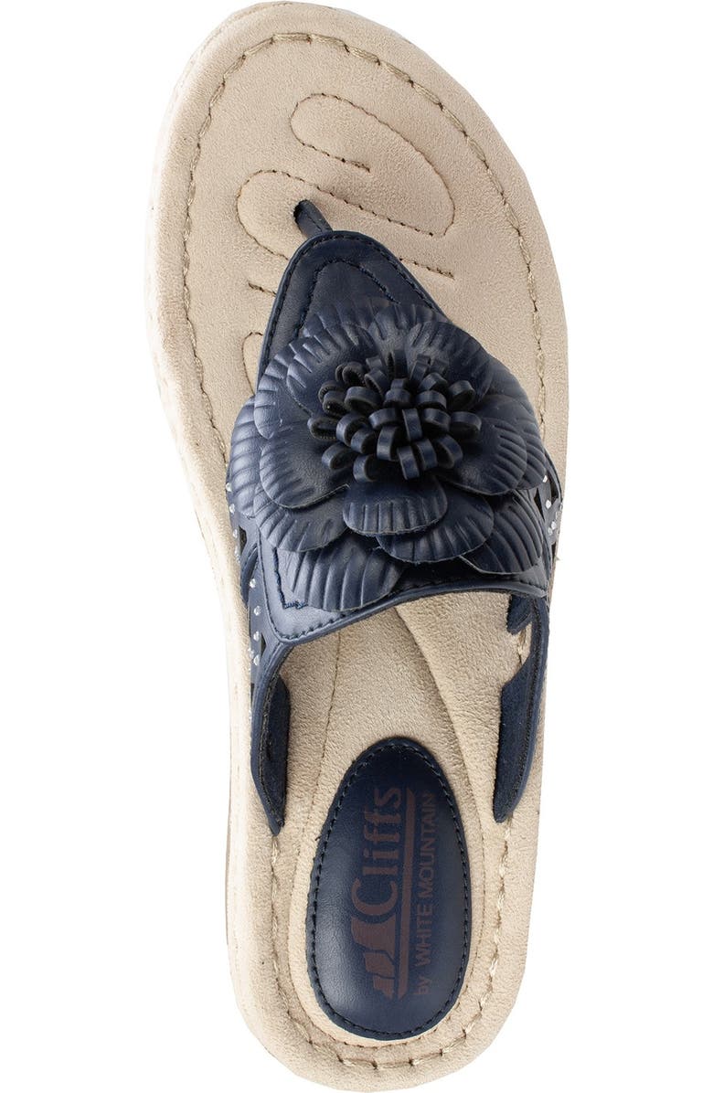 CLIFFS BY WHITE MOUNTAIN Cynthia Thong Comfort Sandal - Multiple Widths Available, Alternate, color, Navy/Smooth