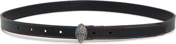 Eagle Buckle Saffiano Leather Belt