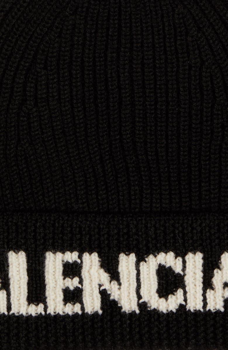 Balenciaga Logo Rib Beanie, Alternate, color, 