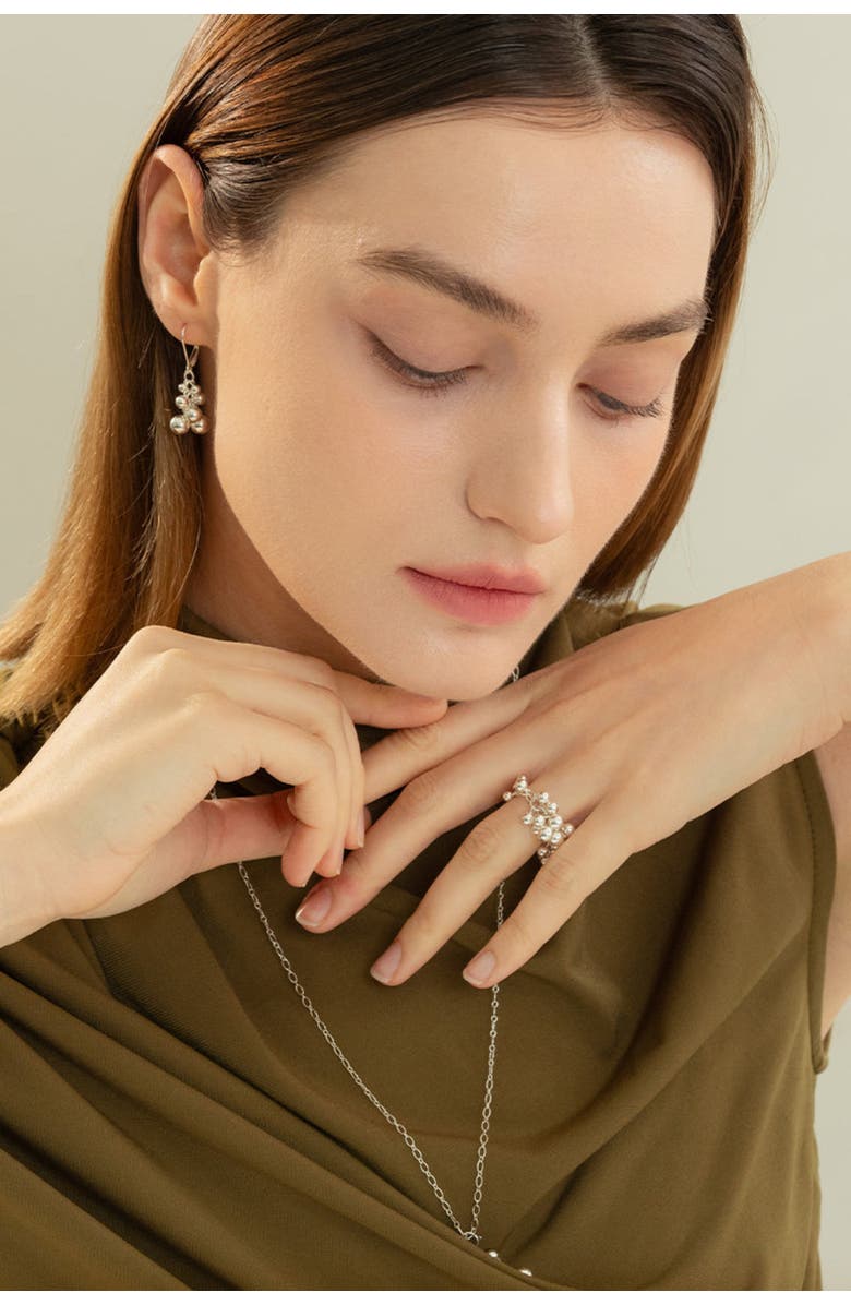 Bearfruit Jewelry Sterling Silver Isabelle Necklace & Earring Set Dainty Trendy, Alternate, color, 