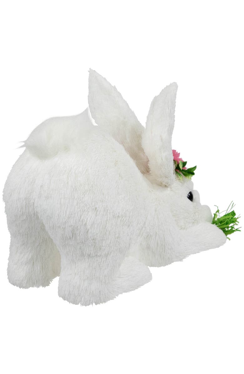Northlight Easter Rabbit with Carrot Figurine - 9.25" - White, Alternate, color, White