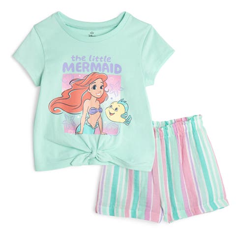 The Little Mermaid Princess Ariel 2-Piece Short Sleeve Tee and Gauze Shorts Set