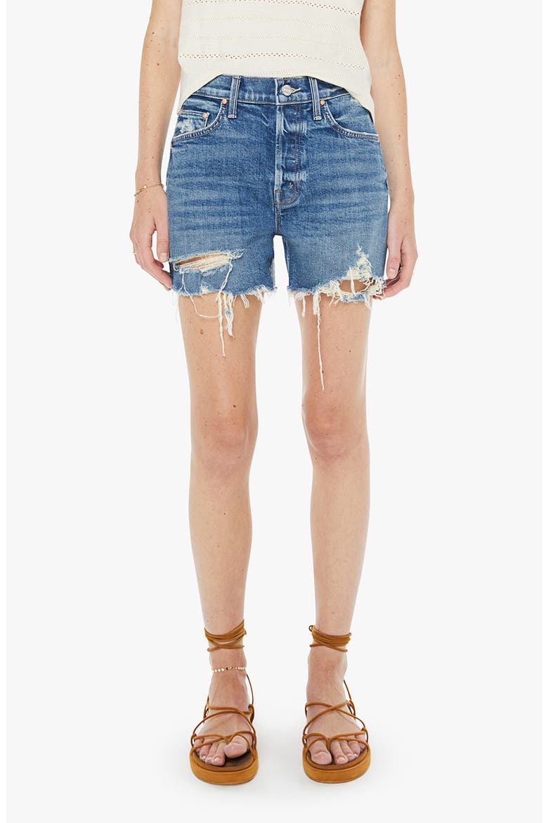 The Skipped Distressed Denim Shorts, Main, color, GIRLS JUST WANT TO HAVE SUN