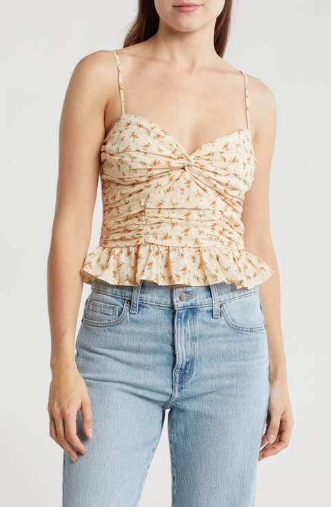 Twist Front Peplum Camisole