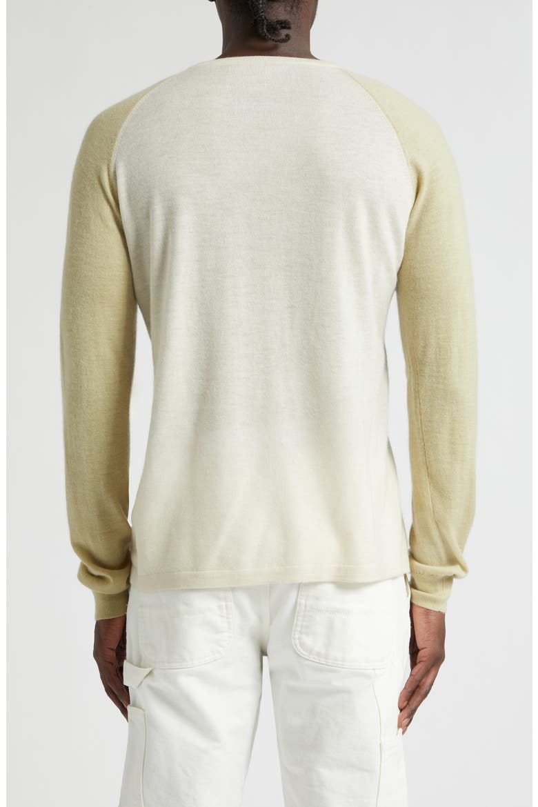 Colorblock Raglan Sleeve Cashmere Sweater, Alternate, color, CHALK/ FADED BEIGE