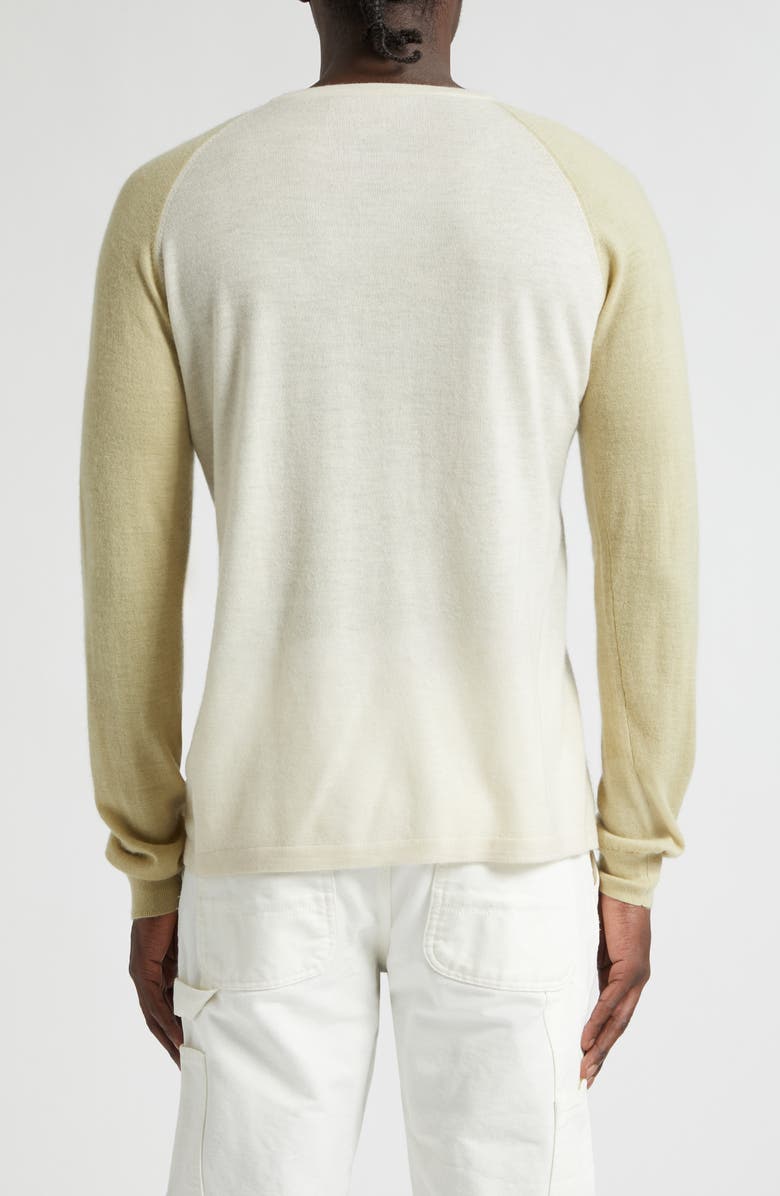 FRENCKENBERGER Colorblock Raglan Sleeve Cashmere Sweater, Alternate, color, Chalk/ Faded Beige