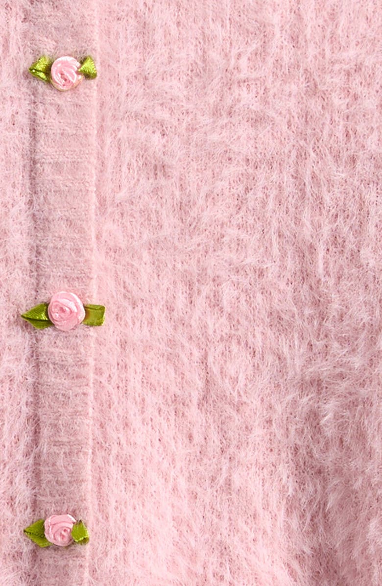 Cotton Emporium Kids' Fuzzy Cardigan, Alternate, color, Pink