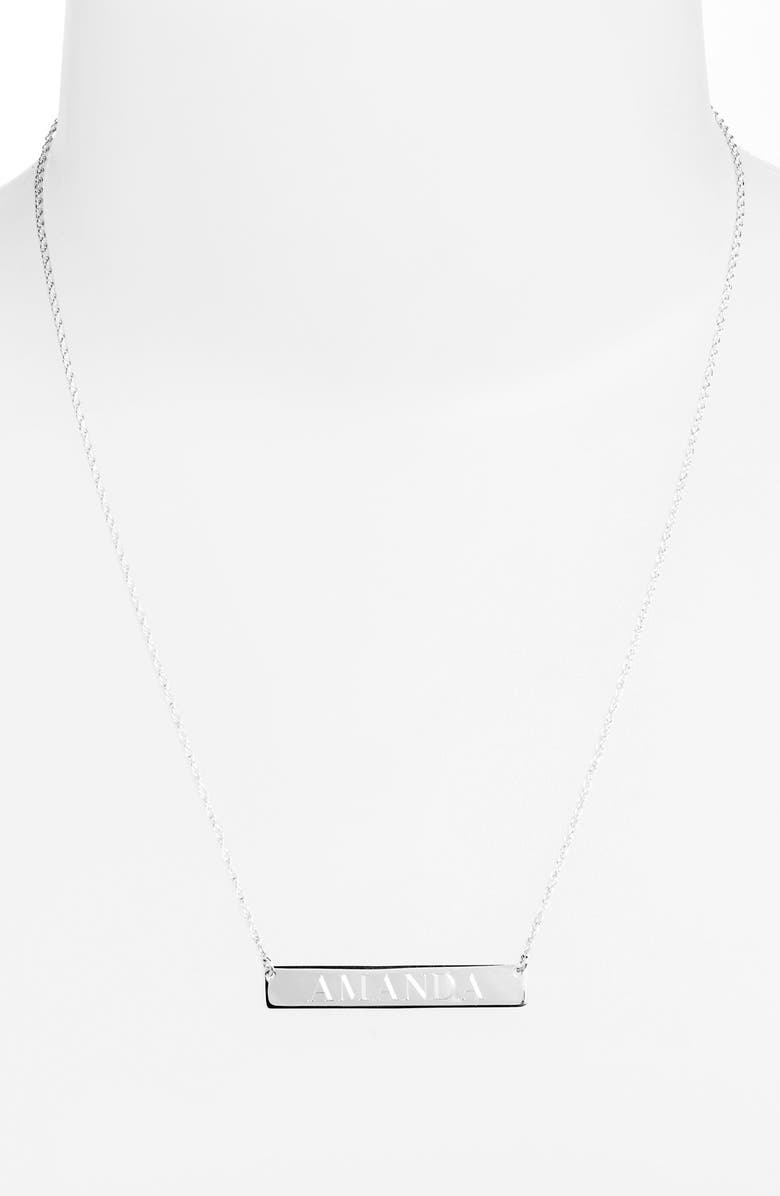 Jane Basch Designs Personalized Bar Pendant Necklace, Alternate, color, 