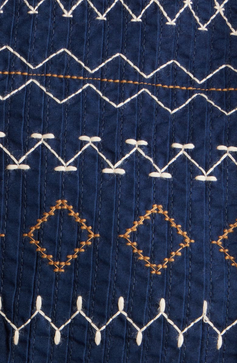 LOVE THE LABEL Walton Embroidered Long Sleeve Mini Shirtdress, Alternate, color, Pagent Blue