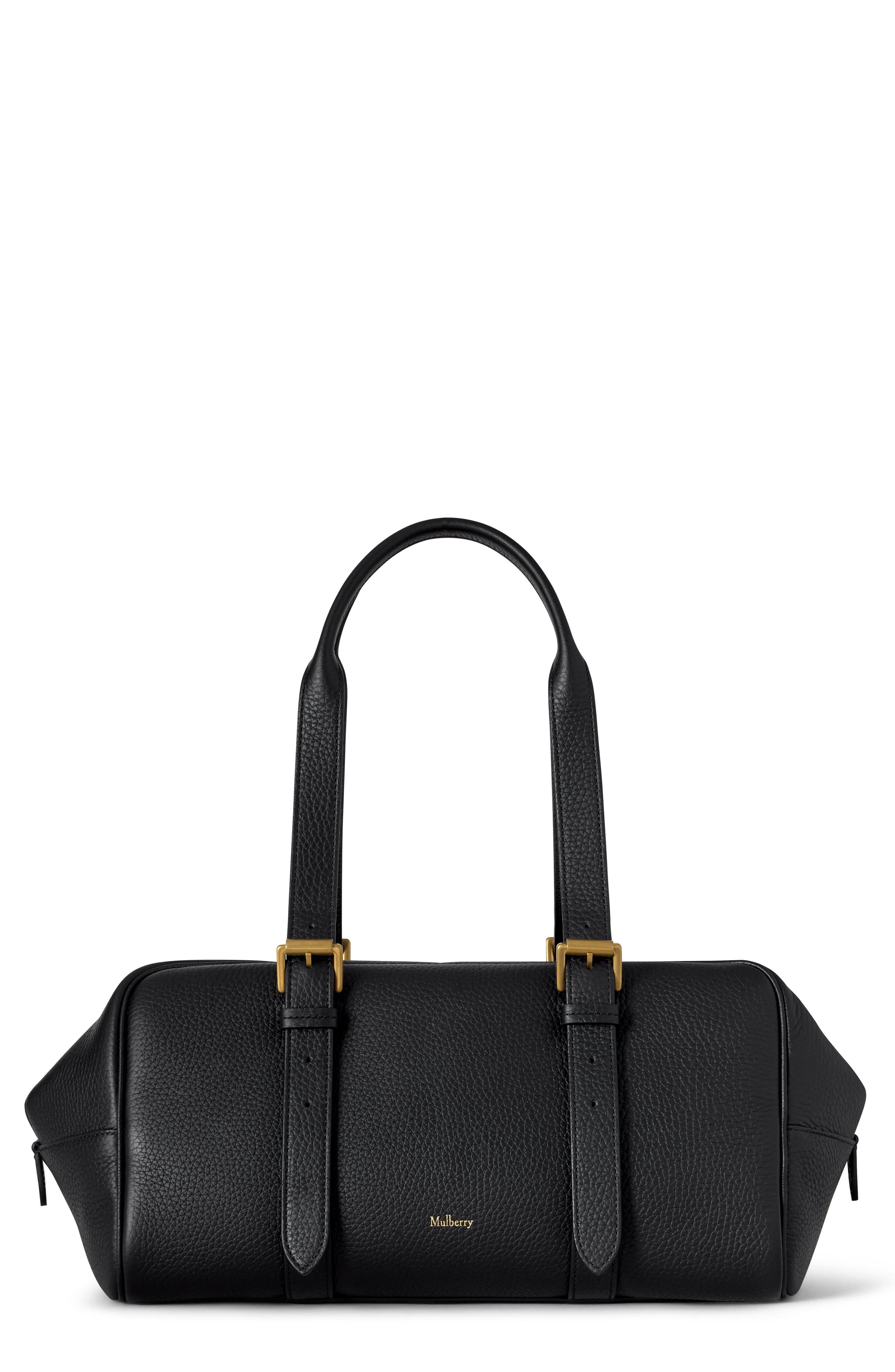 Mulberry Boston Heavy Grain Top Handle Bag, Main, color, Black