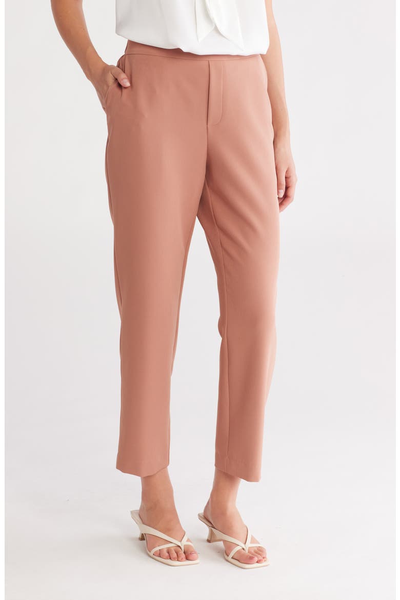 Effortless Crop Straight Leg Pants, Main, color, MOCHA MOUSSE